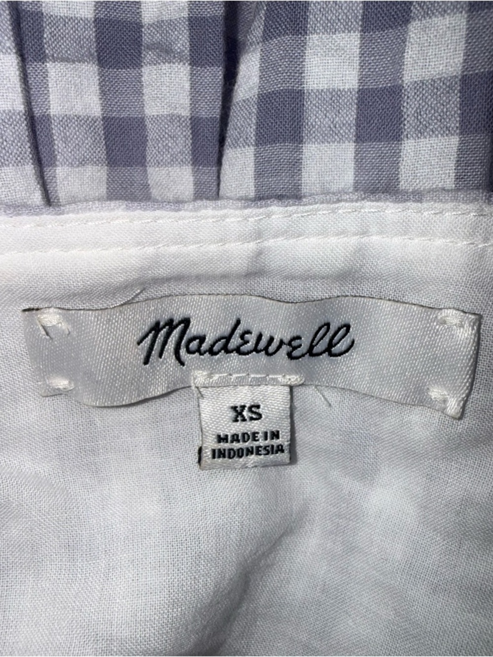 Madewell White and Blue Gingham Tiered Button-Front Maxi Dress - Picture 3 of 3